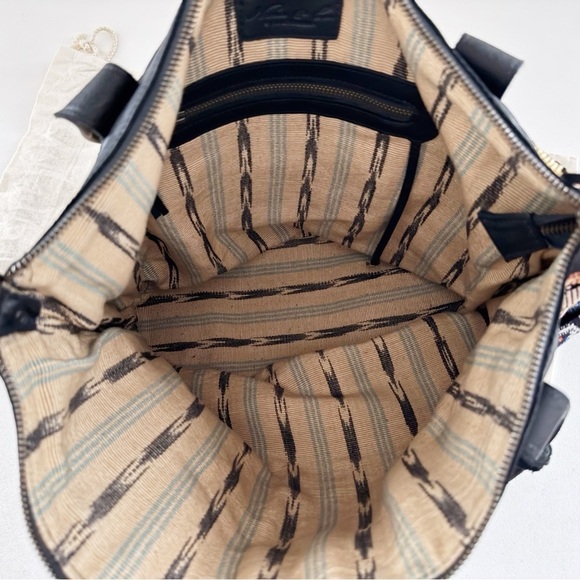 Nena & Co. Convertible Day Bag Tote Artisan Leather Huipil Woven Tapestry Boho - Picture 10 of 15